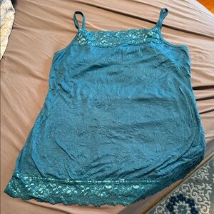 Maurices Teal Camisole with Lace Accents